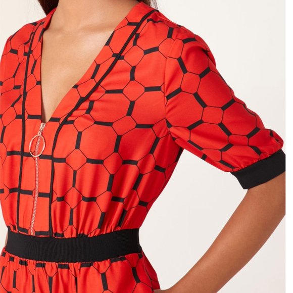 Ted Baker Valent Zip Front Detail Step Hem Dress size 1 nwt - Picture 3 of 12